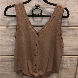 Knitted button down tank top